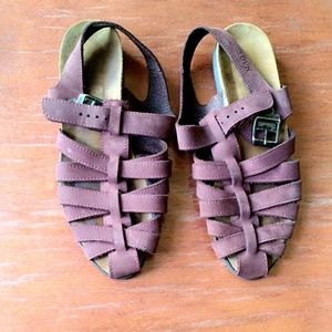 Naot Burgundy Leather Sandals